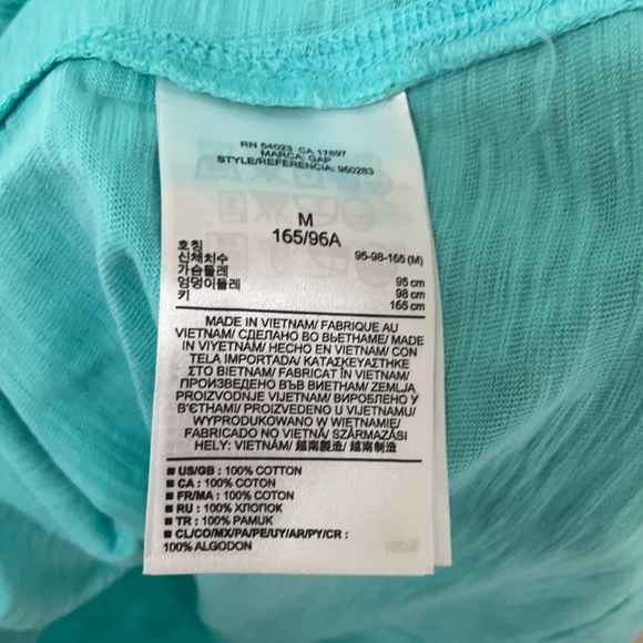 NWT GAP teal/aqua tee shirt dress size Medium - Picture 5 of 6